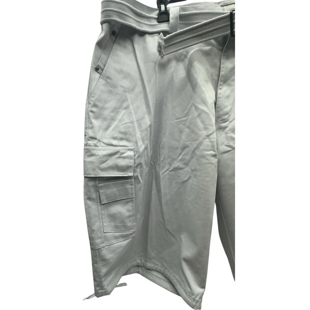 NWT BTL Beyond The Limit 46 Mens Baggy Cargo Shorts / Pants White Skater Hip Hop